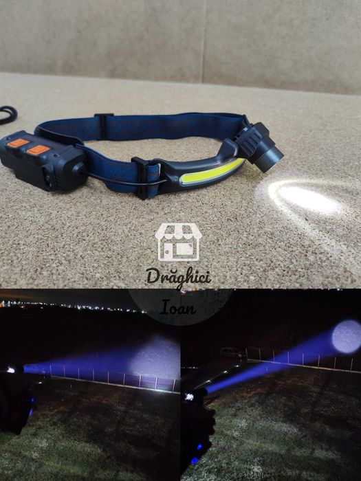 Lanterna PROFESIONALA cu senzor miscare - LED XPG si banda COB