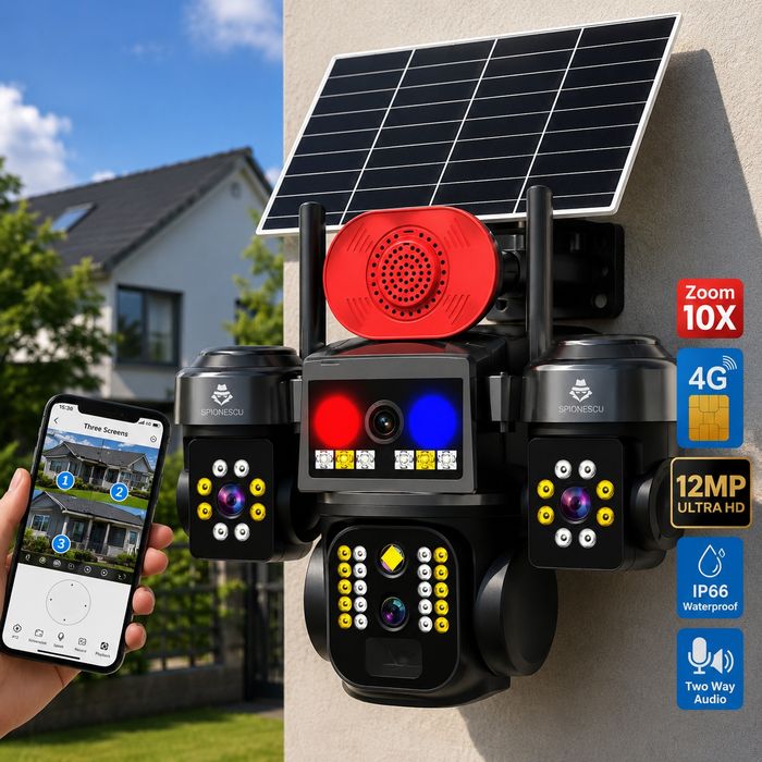 Camera supraveghere  sim 8k cu panou solar