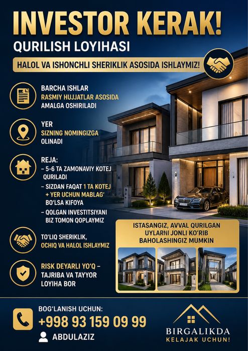 Investor kereak qurilish