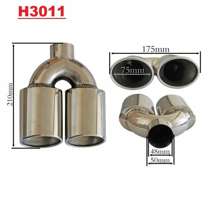 Неръждаеми накрайници за ауспух универсални двойни