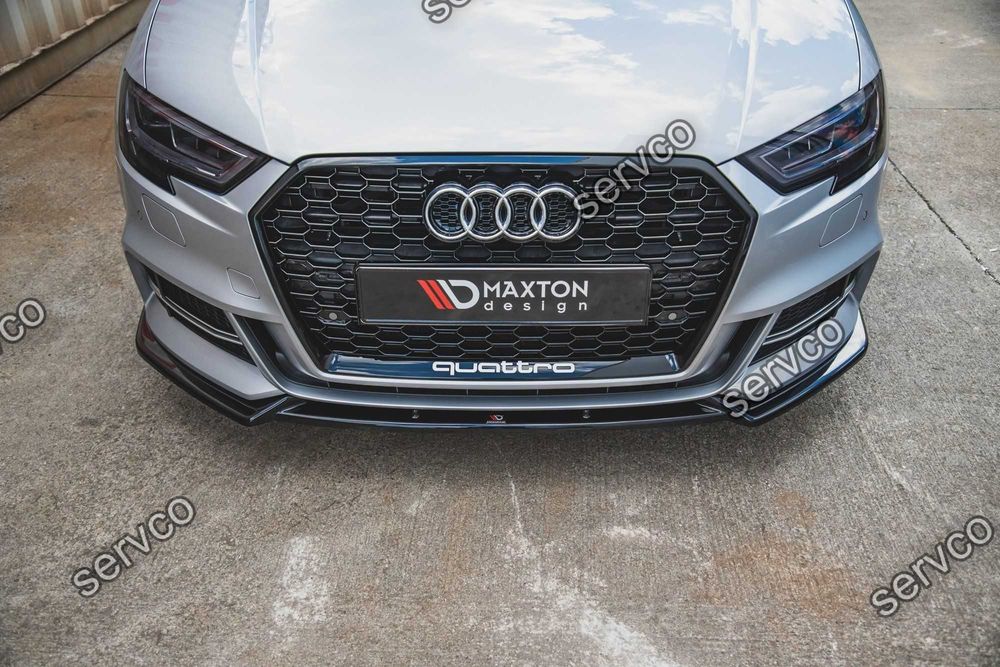 Prelungire splitter lip bara fata Audi A3 S3 8V sline Facelift 2016-2020 v11 - Maxton Design