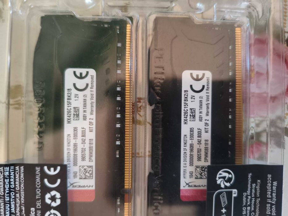 Memorie desktop KINGSTON HyperX Fury Black, 2x4GB DDR4, 2666Mhz, CL15, HX426C15FBK2/8