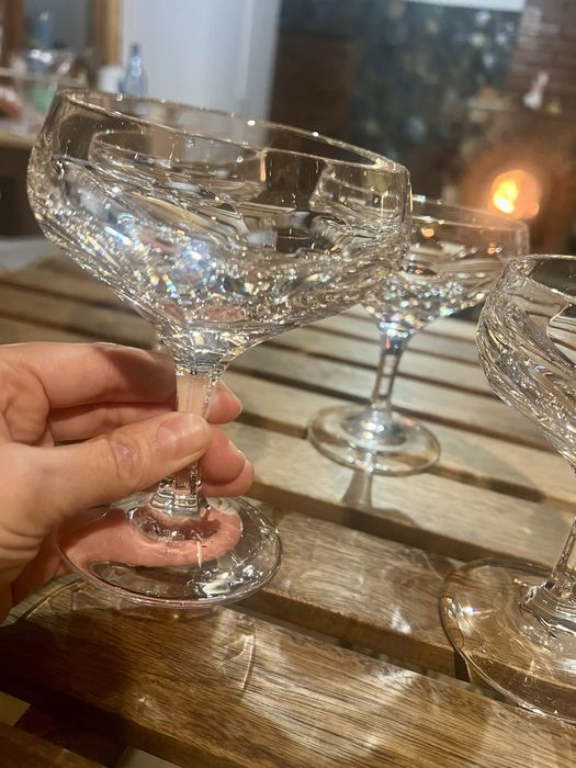 Set 5 pahare cupe cristal sampanie desert