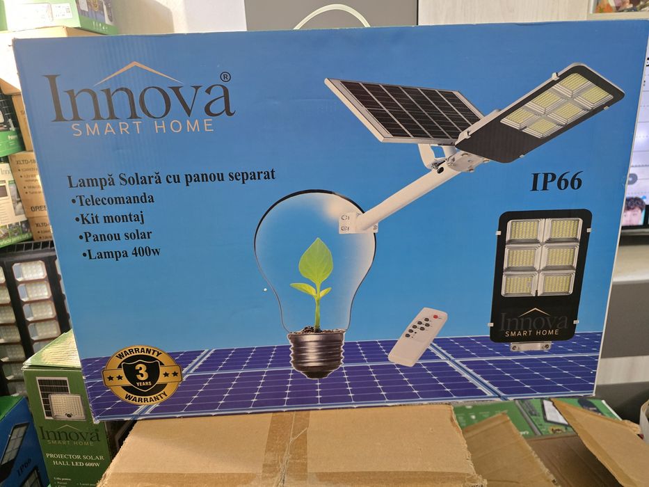 Lămpi solare, proiectoare solare,  camere de supraveghere solare INNOVA