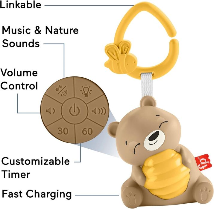 Fisher Price Успокояваща звукова машина Beary с USB