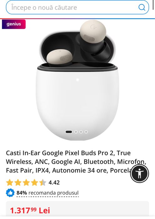 Google Pixel Buds Pro 2, porcelain sau hazel, sigilate, transport inclus
