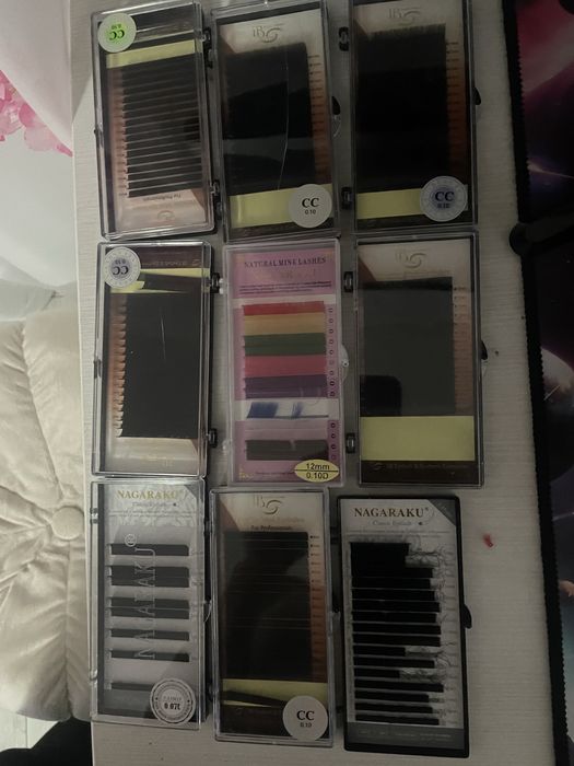 Kit complet extensii gene + Pat profesional pliabil | Tot ce ai nevoie pentru Lash Artist