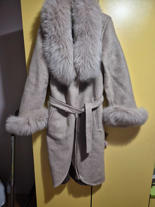 Палто алпака и естествен косъм, ново ХС размер