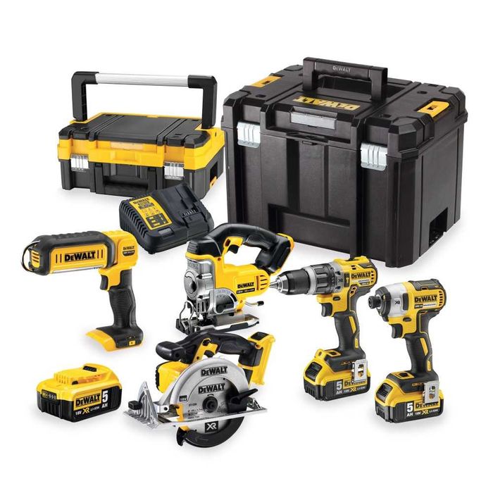 Комплект акумулаторни машини DeWalt DCK551P3T, 18V, 5 броя