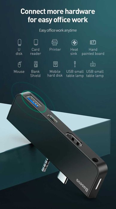 Baseus Hub for Surface Go Pro / PD 60W/ HDMI 4K-30Hz/RJ45 Gigabit