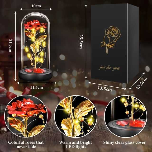 Set cadou EL si Ea, trandafir cupola si halba bere personalizata 1986 (40 ani), bonus un al doilea trandafir