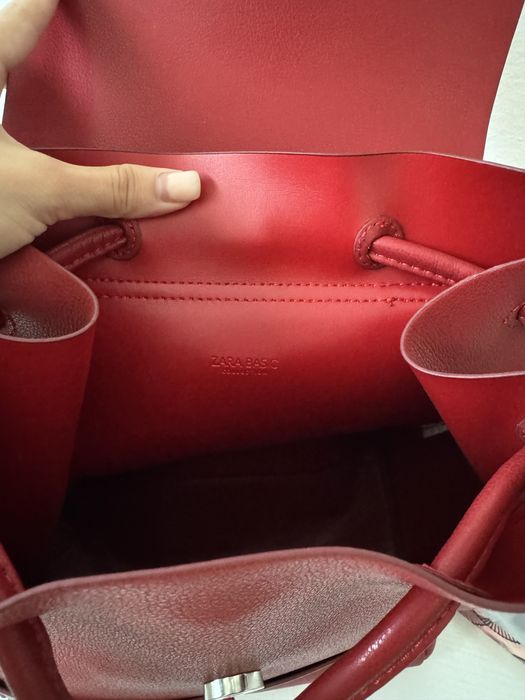 Rucsac rosu burgund Zara