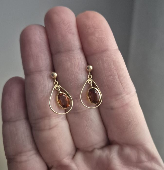 Cercei din aur 18k cu citrin