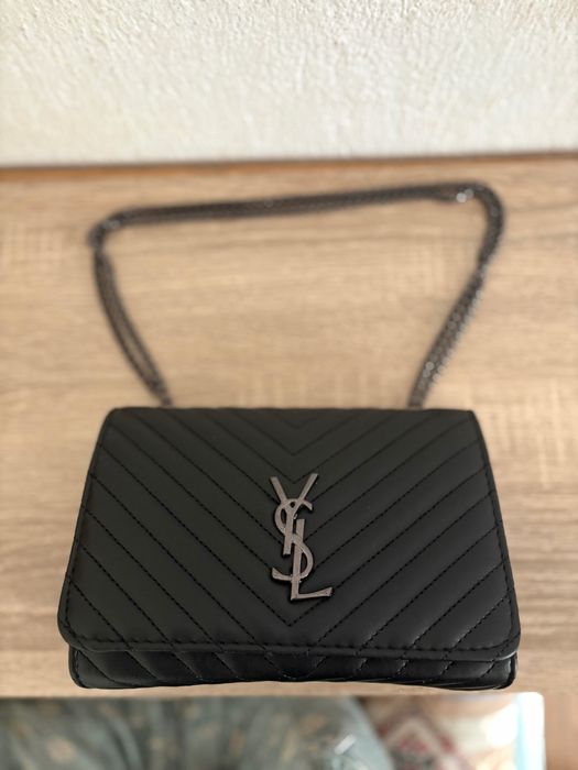 Дамска черна чанта YSL