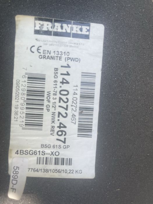Chiuveta franke granit plus baterie completa urgent