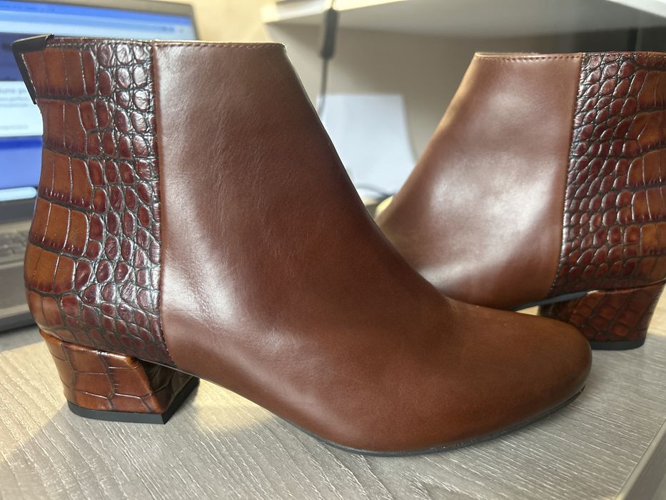 Botine piele naturală Perlato noi nr. 34,5 elegante
