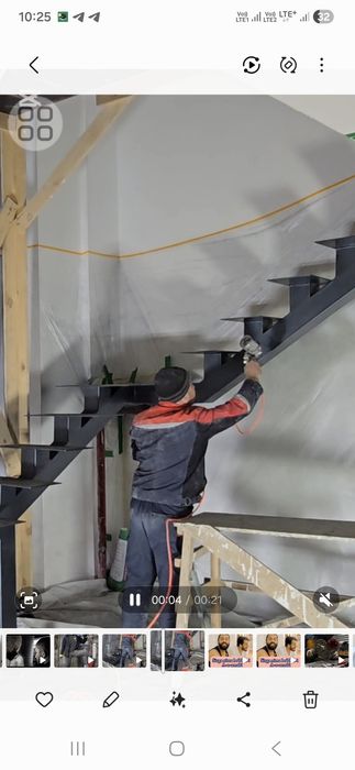 Мезонин межэтажный, забор из профнастила, откатные ворота под ключ