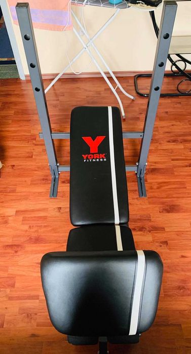 Мултифункционална лежанка със скотово + Прав лост + тежести