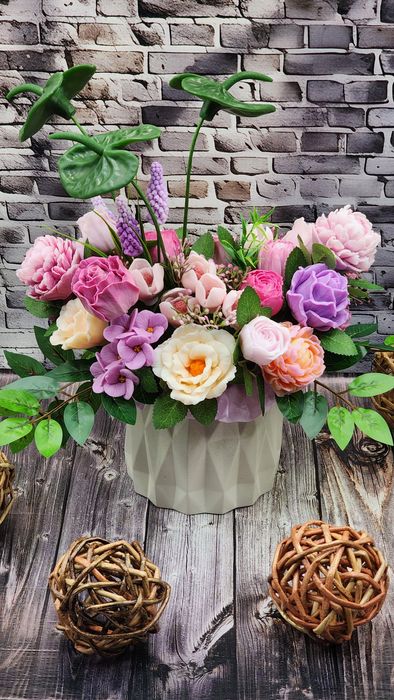 Мыльные букеты ручной работы