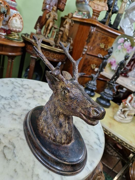 Уникална антикварна френска метална фигура статуетка за стена