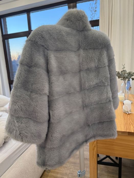 Шуба норка голубая