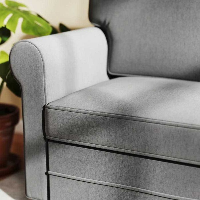 Двуместен диван HOMCOM, плат с имитация на лен, меки възглавници