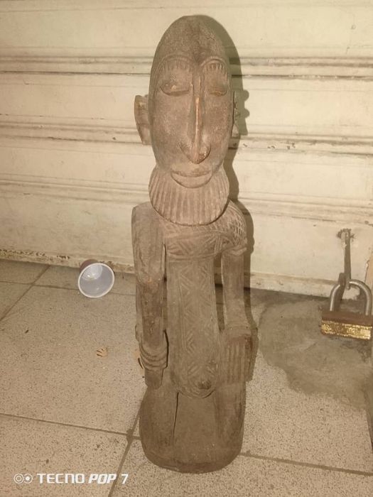 БАУЛЕ Племенна африканска маска , африканско изкуство антикварна стой