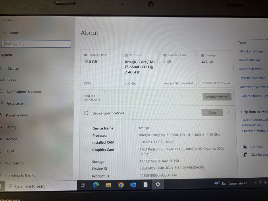 Lenovo L450 I7, 12Gb Ram