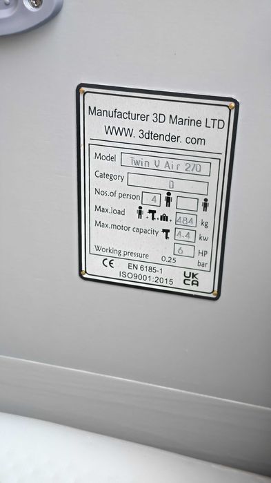 Сгъваема Френска Надуваема Лодка 3D Tender V shape 2.70 м