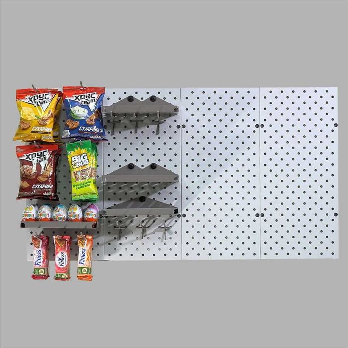 Teshilgan panel, перфопанели, do'konda ilgaklar uchun panel