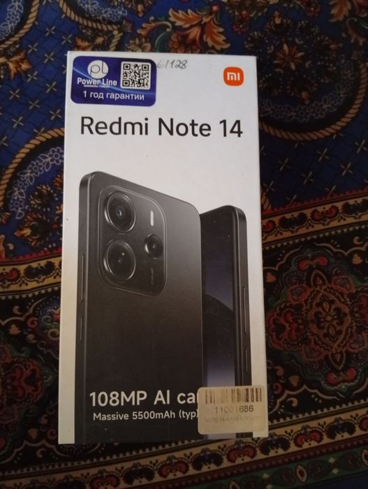 Redmi not 14  xotira 256 karobka dokument