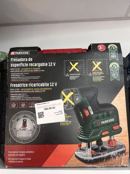 Freză de suprafață Parkside 12V POFA 12 B3 – Nouă, fără baterie și încărcător