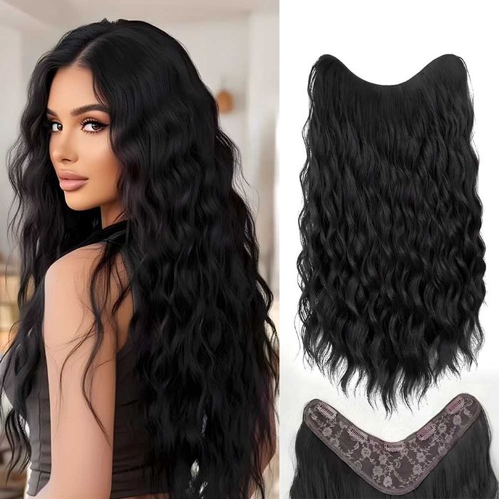 Къдрав екстеншън с клипс / треса / треса с клипси / Удължение за Коса