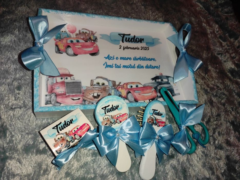 Set moț/turtă din 6 piese, bănuț din argint cadou