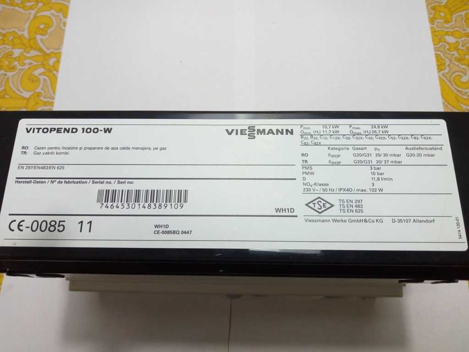 Piese de schimb centrala VIESSMANN VITOPEND 100 WH1D 24 Kw.