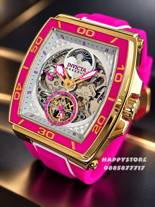 INVICTA Diablo Pink/Gold automatic 52 mm, Инвикта нов мъжки часовник