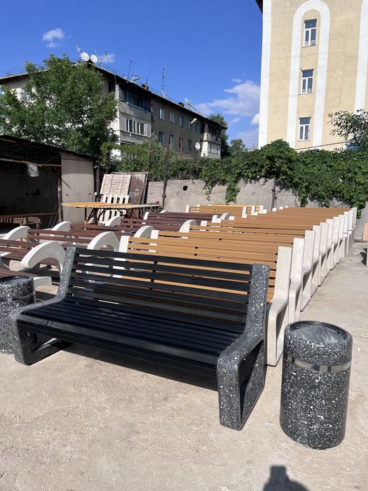 Скамейки Урны из композитного мрамора – продажа в Шымкенте Скамейка