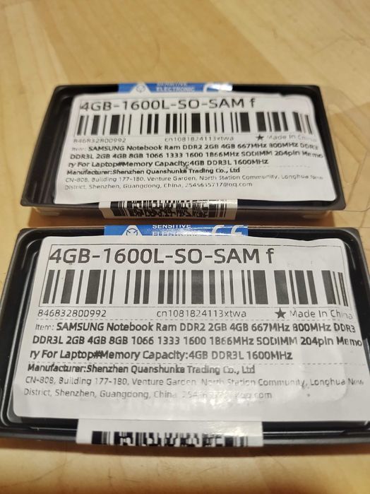 RAM рам памет Samsung 2x4GB DDR3L  PC3L-12800S