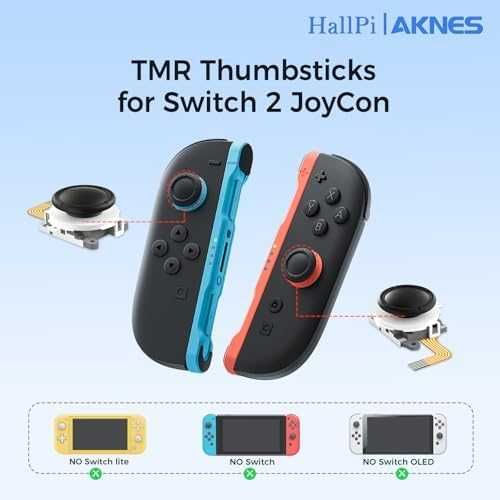 Нов AKNES TMR Stick за Switch 2 JoyCon Резервен Джойстик с Инструменти