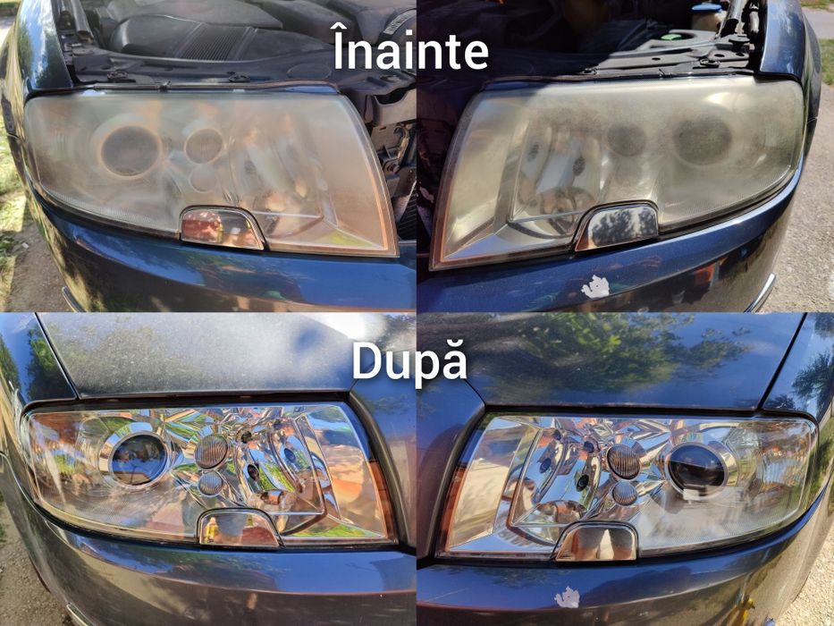 Polish faruri și aplicat folie de protecție