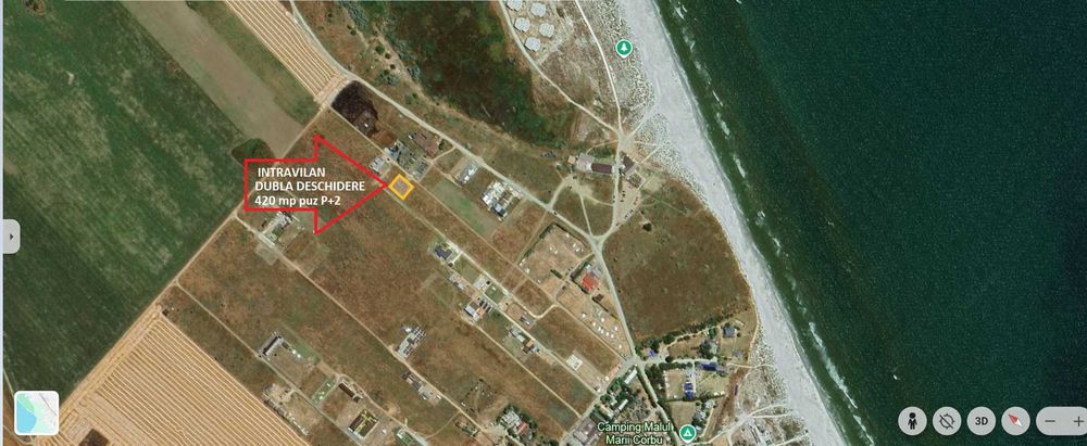 TEREN CORBU - intravilan cu PUZ - 420 mp - zona plaja