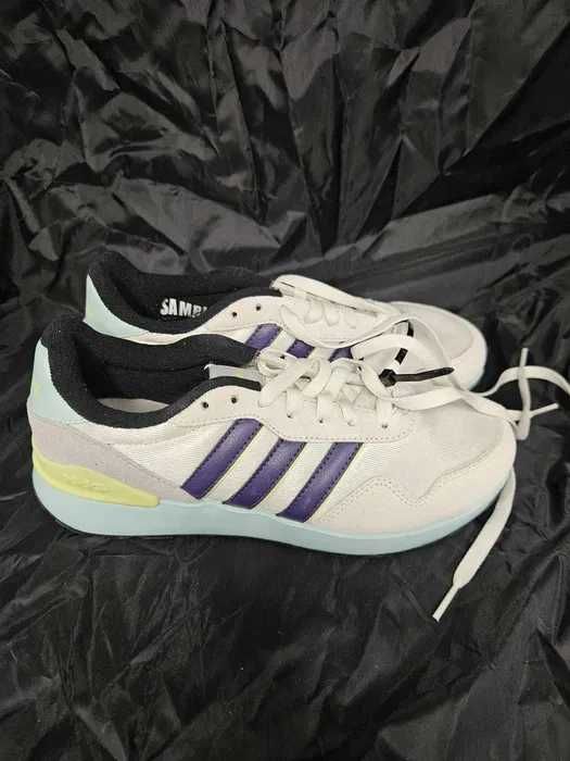 Adidas Run 60s – Alb / Mov / Bleu – Mărimea 38⅔