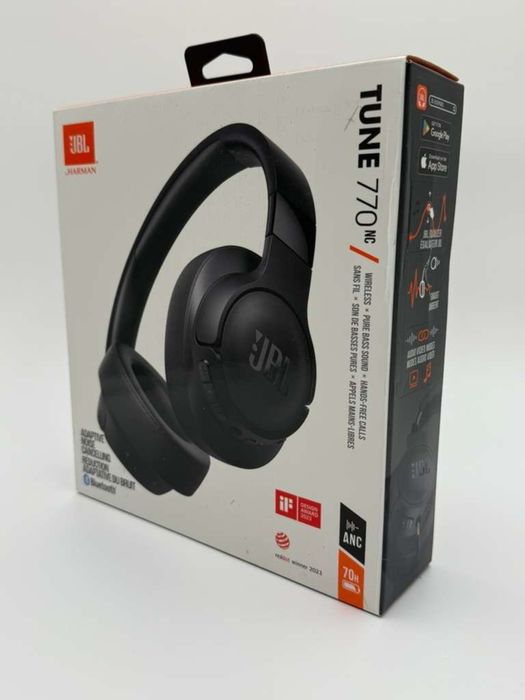 JBL Tune 770NC Adaptive Noise Cancelling Wireless Headphones Over Ear Black,  sigilate