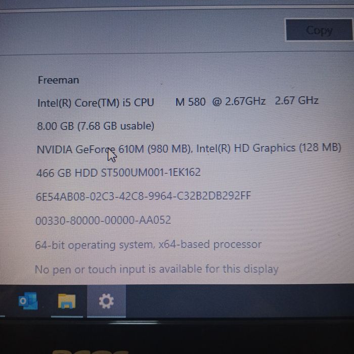 Laptop Acer i5 merge perfect