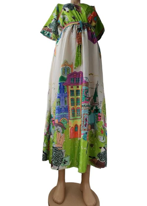 Rochie lunga cu imprimeu multicolor, marime M
