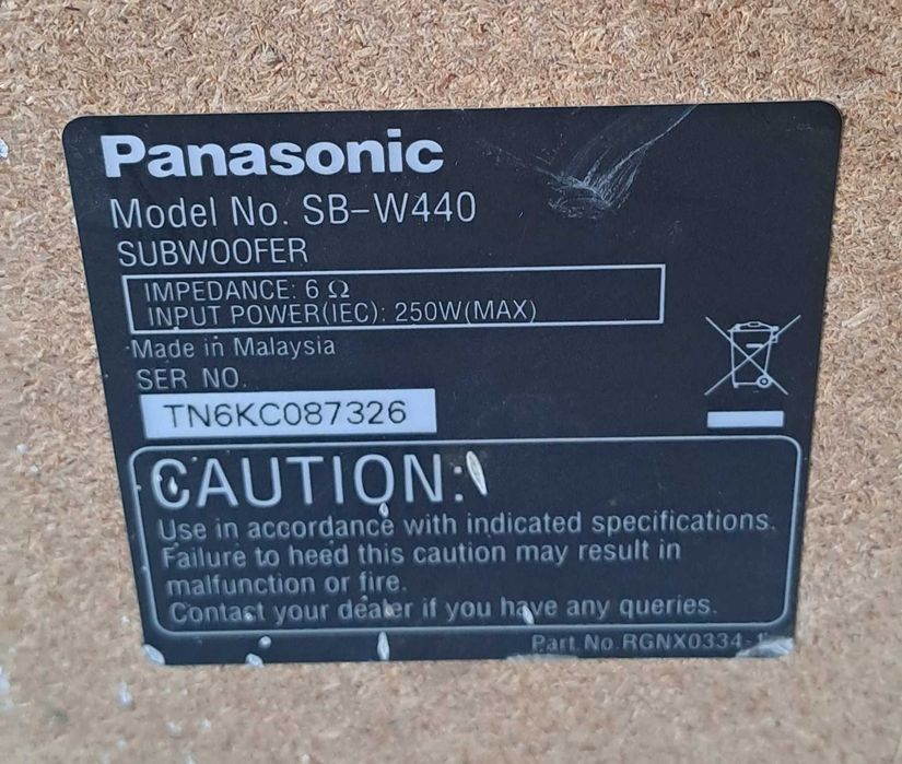 [OFERTĂ] Subwoofer Pasiv Panasonic SB-W440 – 250W – 6 ohmi