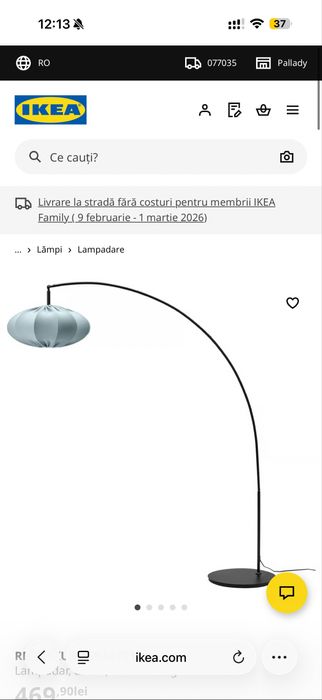 Lampadar Ikea negru