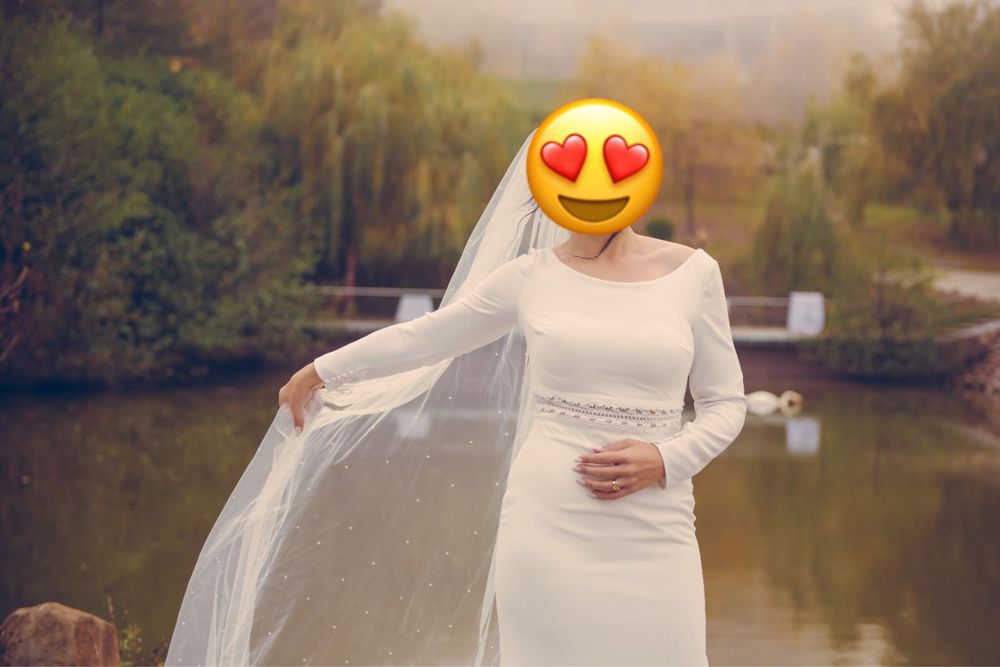 Rochie mireasa tip sirena + voal lung 2.5m cadou