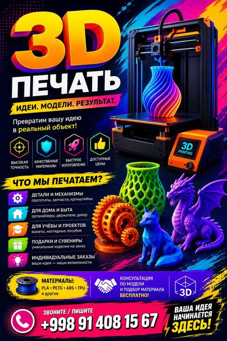 3D Печать изготовление деталей, аддитивная технология.