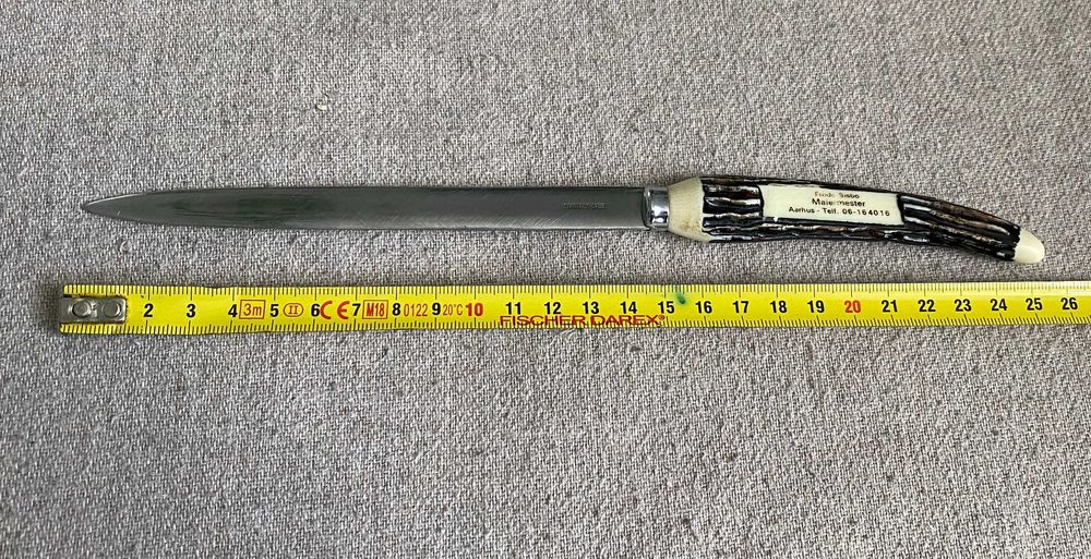 Cutit cu lama dubla de 15 cm - vechi - colectie - cadou